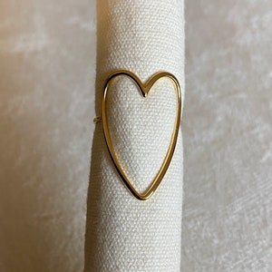 Bague coeur creux Couleur Or Ajustable image 5