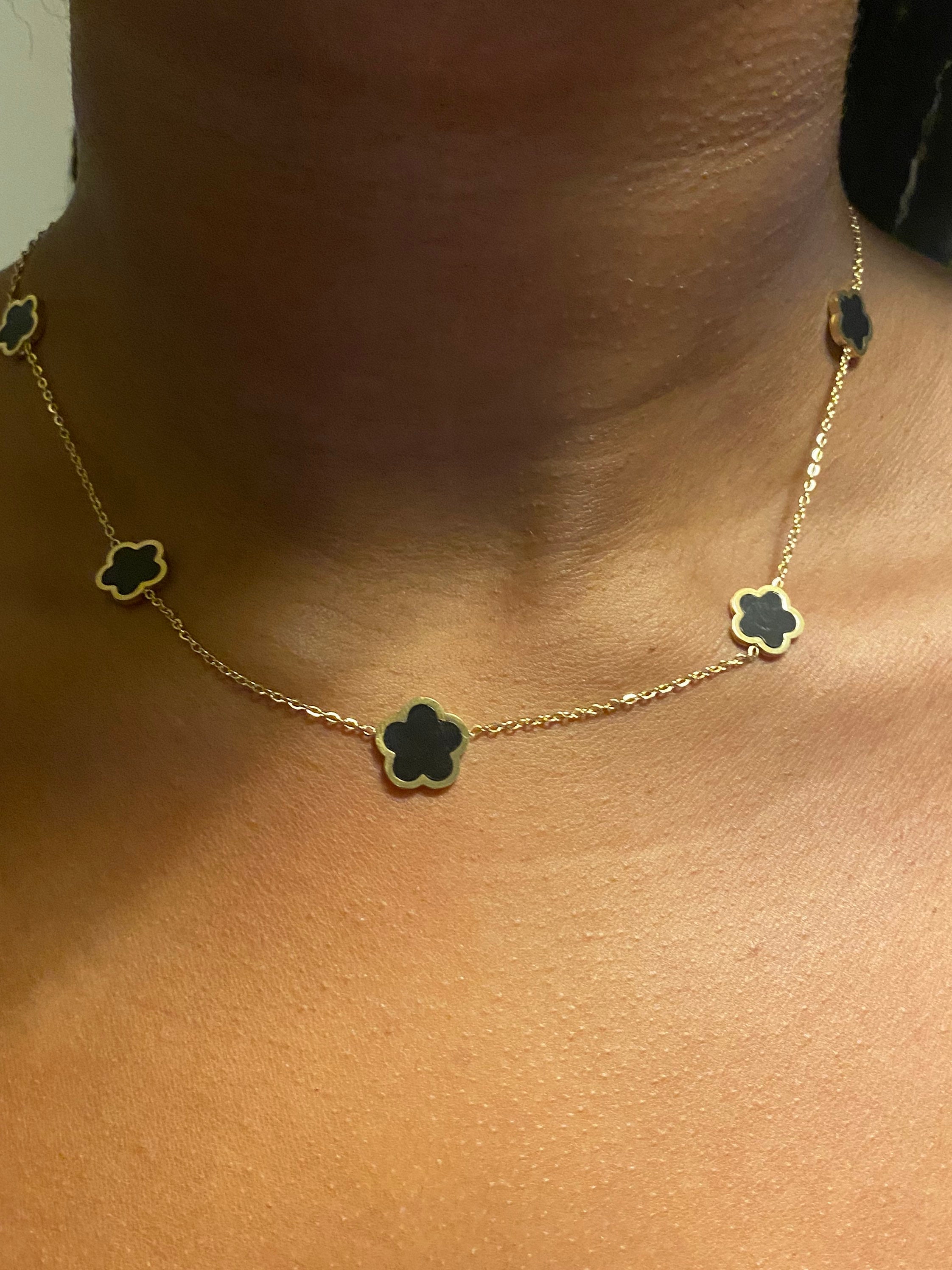 alhambra louis vuitton black clover necklace