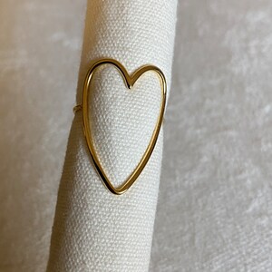 Bague coeur creux Couleur Or Ajustable image 7