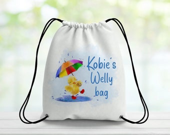 Personalised Splashy Duck Welly Bag