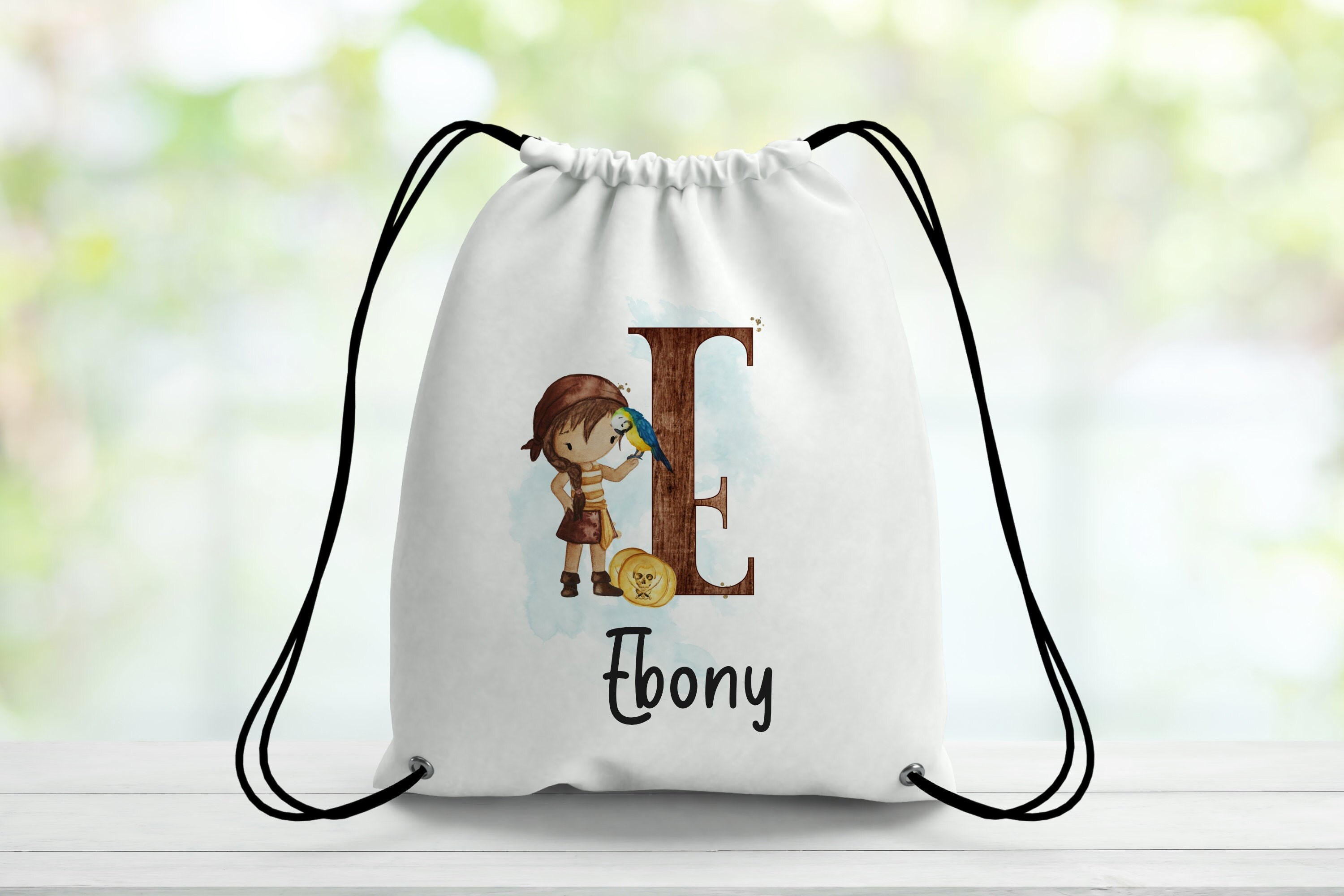 initial drawstring bolsa