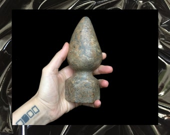 Stone Buttplug Sculpture -- soft brown with flat back, wall ornament