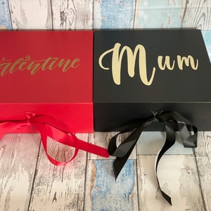 Personalised magnetic close ribbon gift box, Birthday Box, Bridesmaid Proposal, Wedding, Keepsake Box, Valentines Gift
