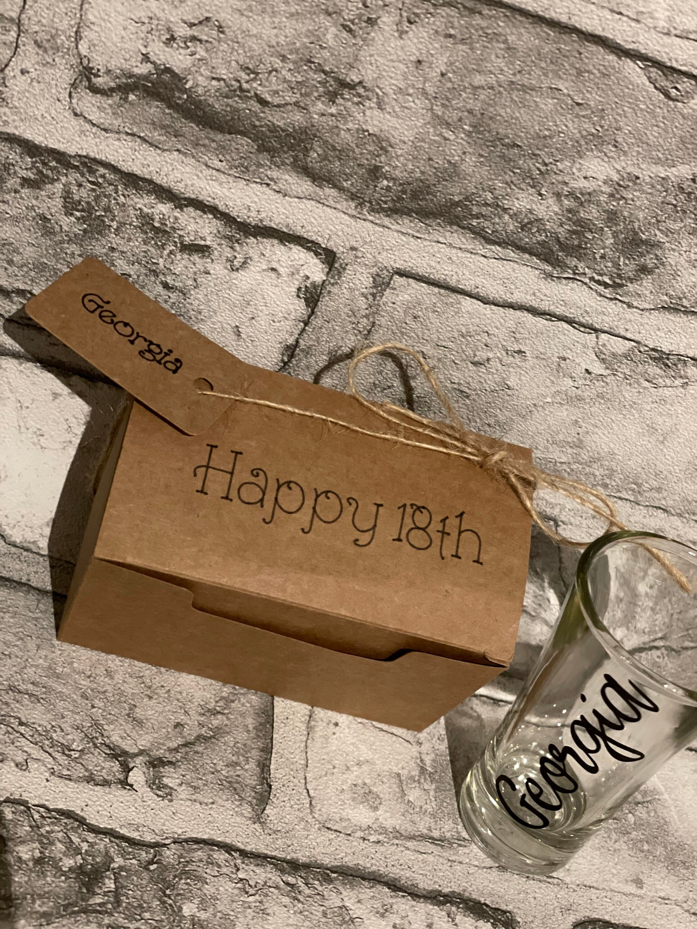 Personalised shot glass plus gift box option. Leavers Etsy