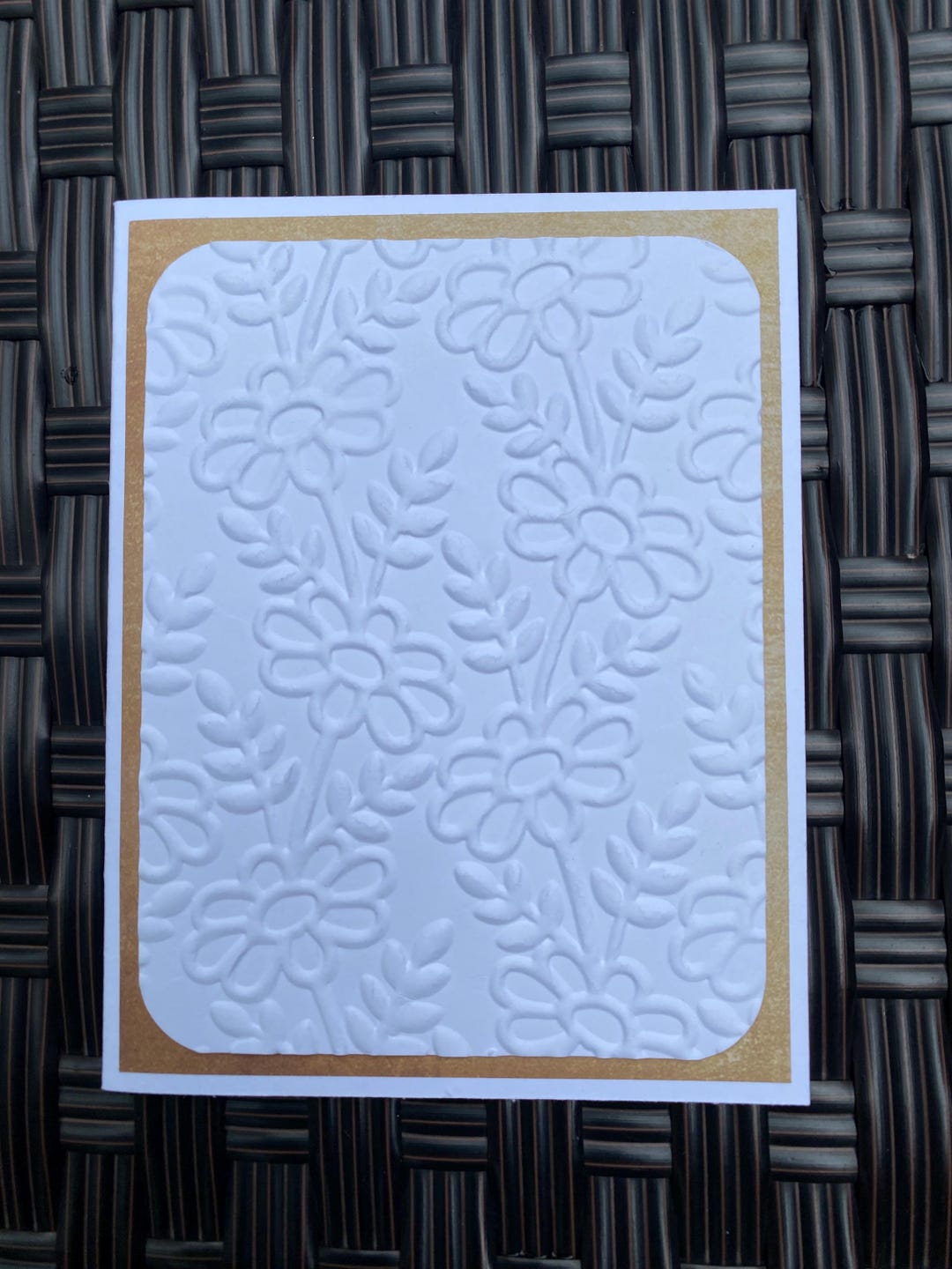 Embossed Daisy Card: Handmade Note Card With Kraft Envelope - Etsy