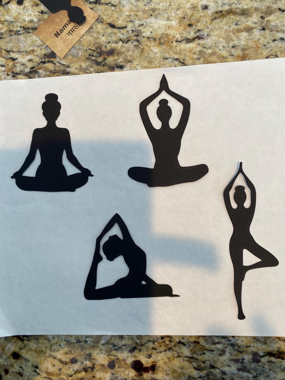 Yoga Pose Die Cuts | Black Cardstock Silhouettes, Set of 4 - Etsy