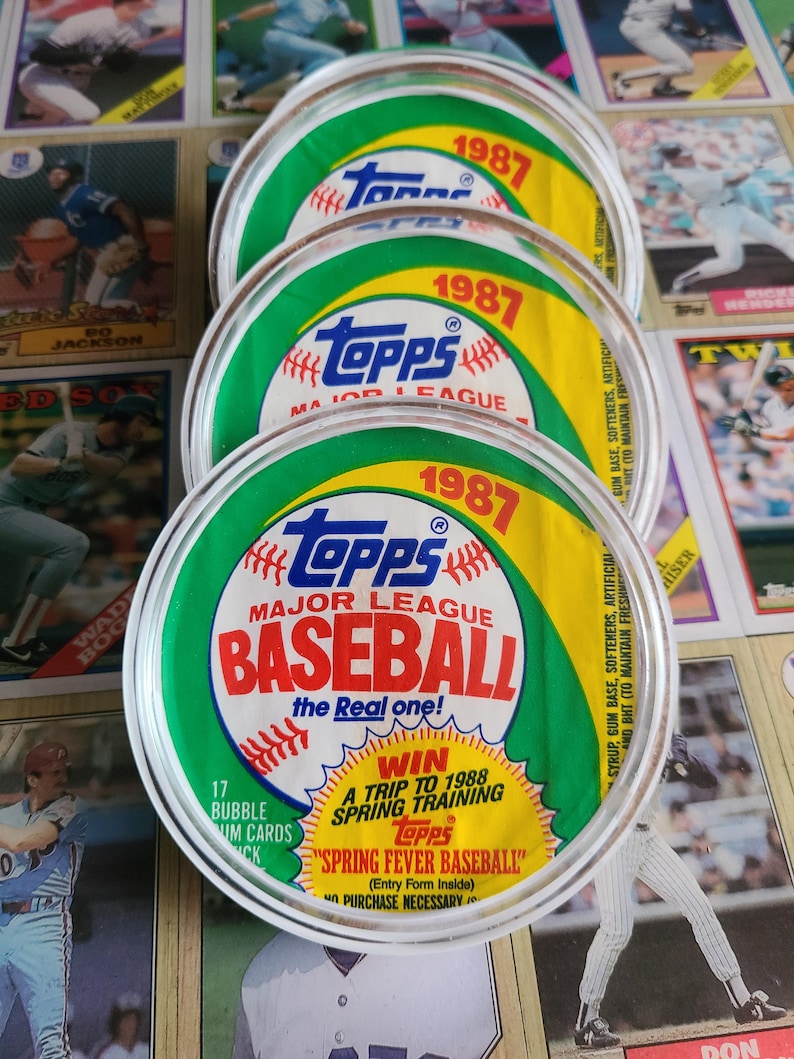 1987 Topps Wax Pack Baseball Card Wrapper Coaster Circle