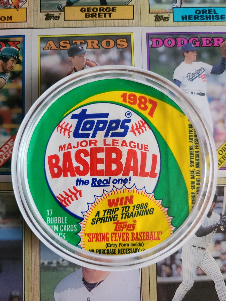 1987 Topps Wax Pack Baseball Card Wrapper Coaster Circle