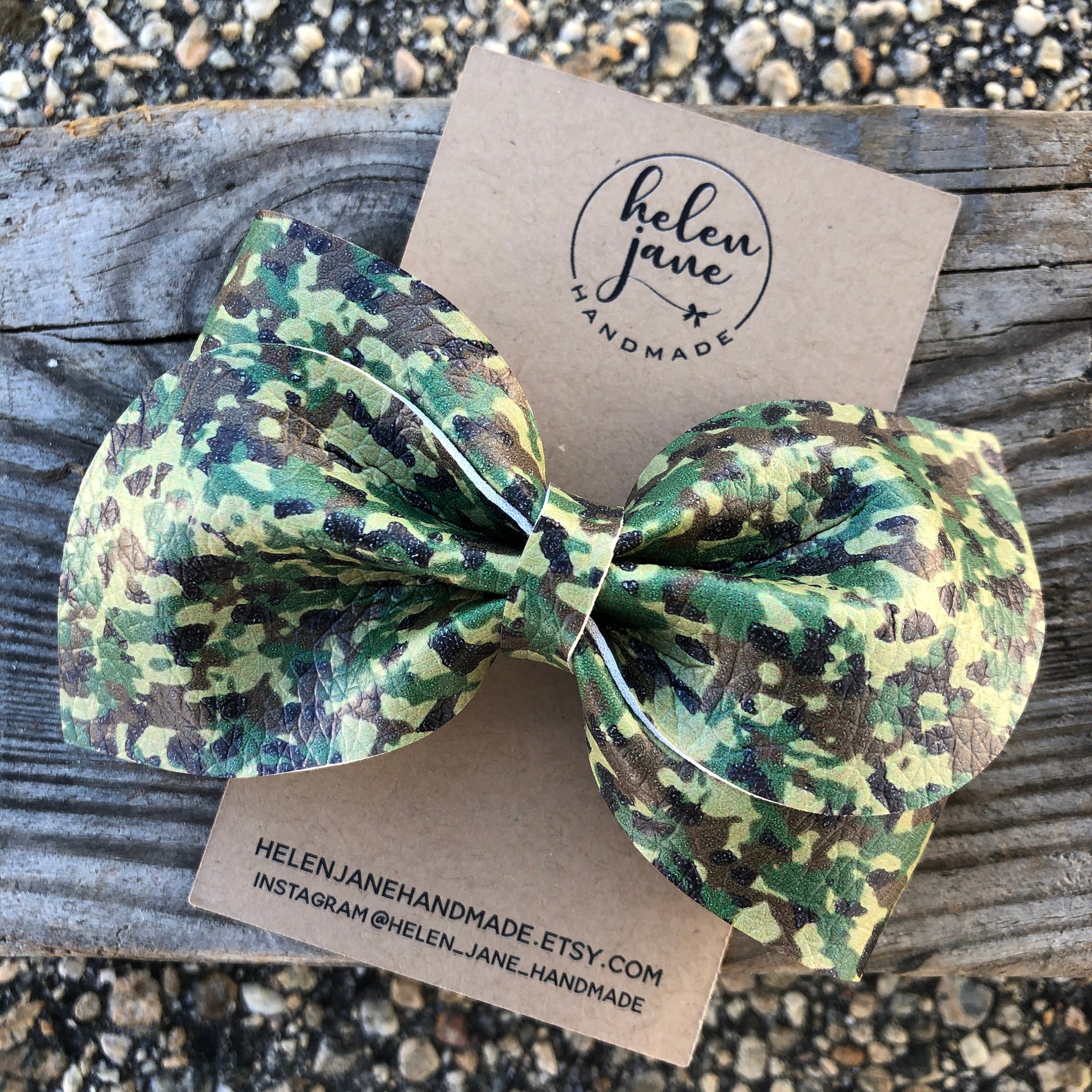 Camouflage Hair Bow Green Hair Clip Army Hair Accessory Etsy