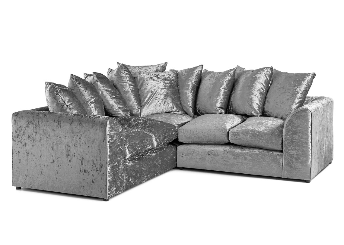 Dylan Dual Arm Crushed Velvet Corner Sofa Etsy