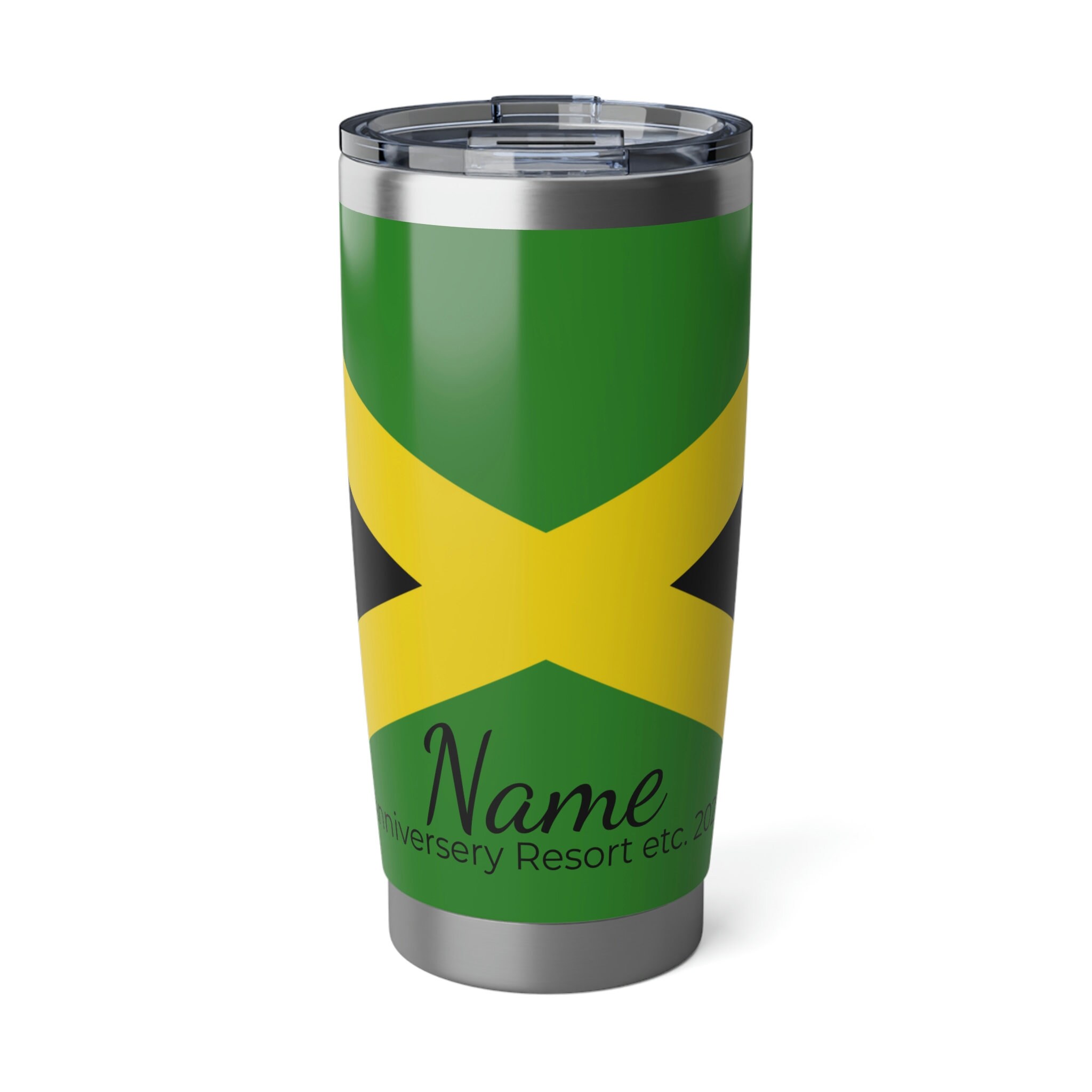 Customized Jamaica Flag Tumbler, Personalized Jamaican 20oz Tumbler