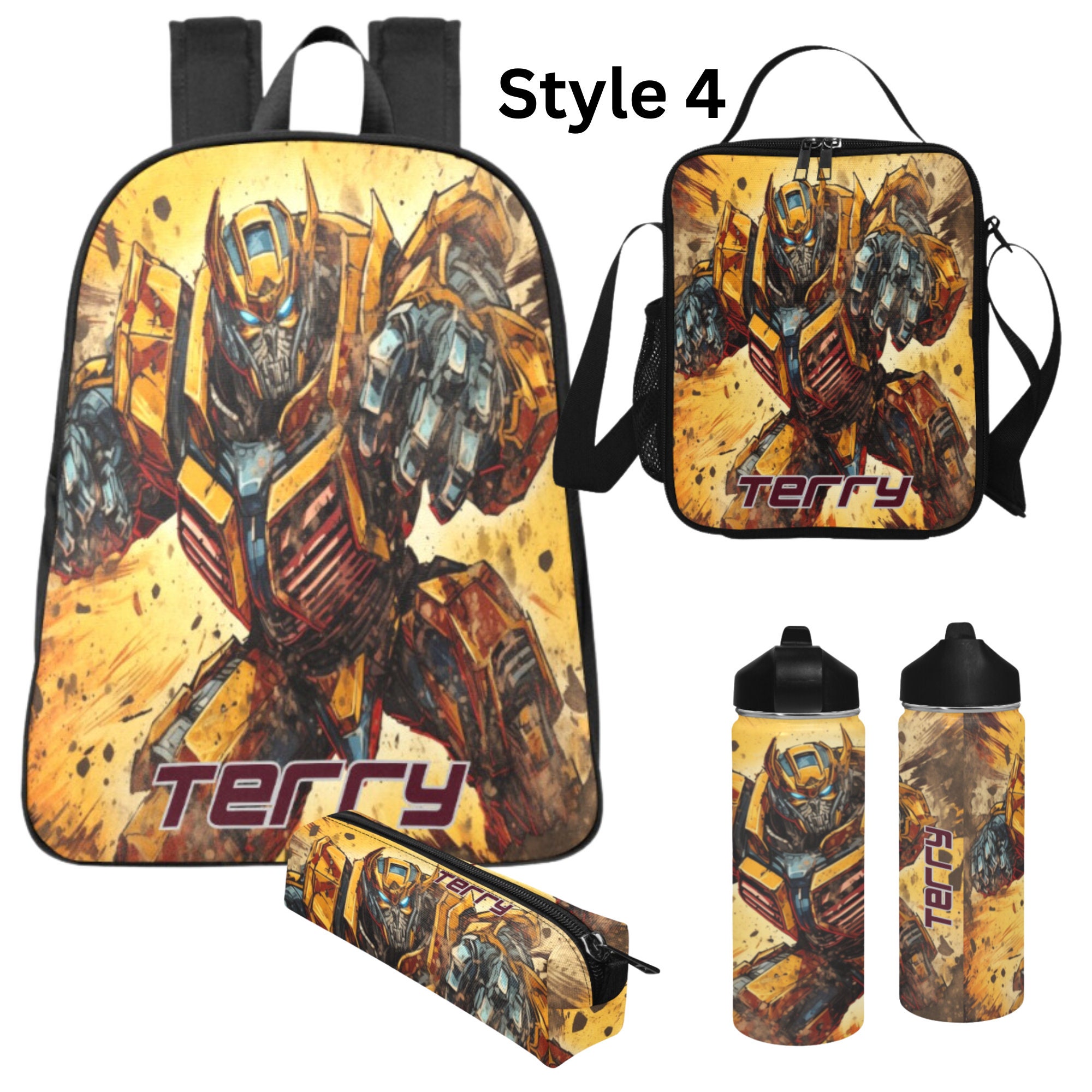 Transformers Full Size Backpack Lunchbox Set