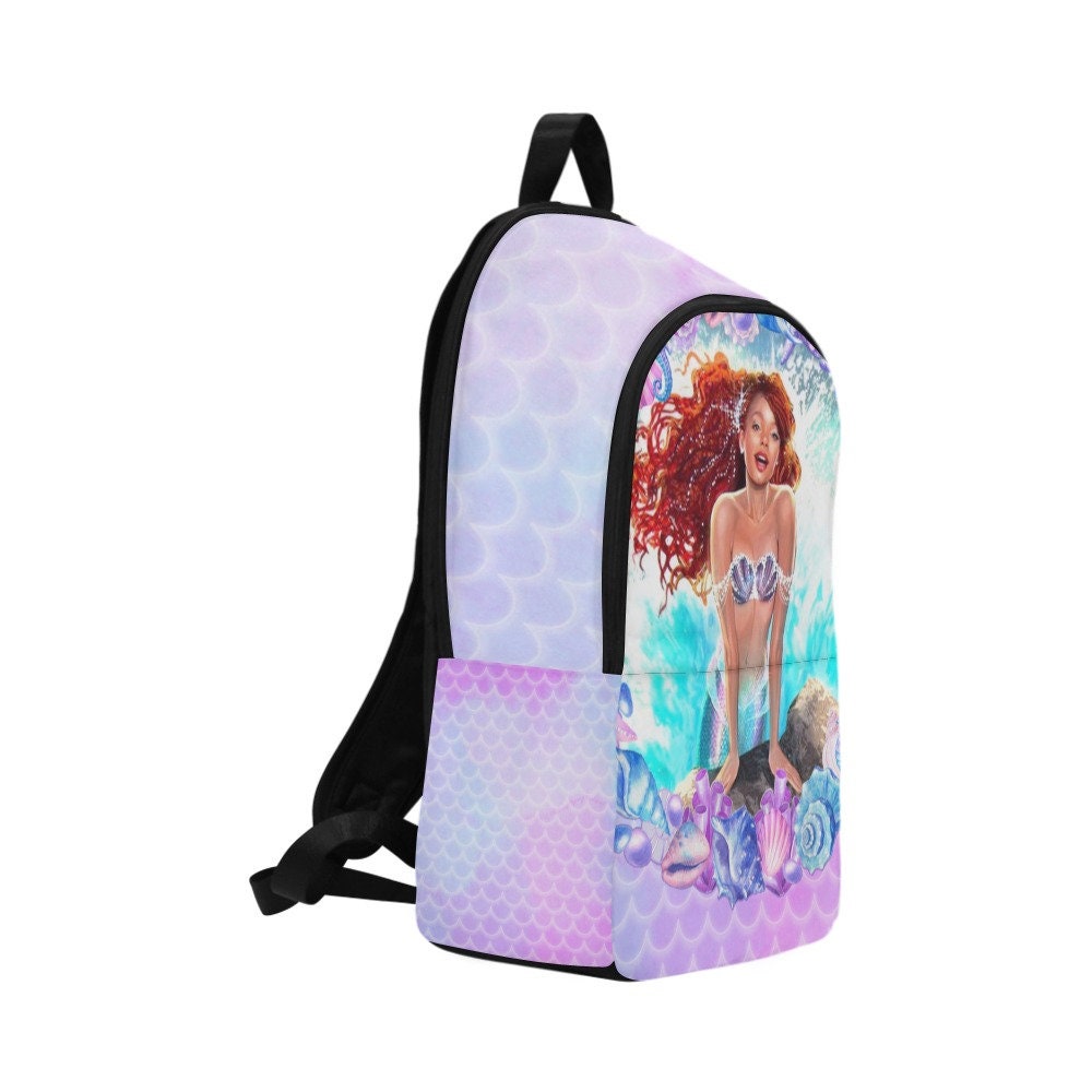 Personalized Mermaid Backpack Set Black Mermaid School Bag - Etsy