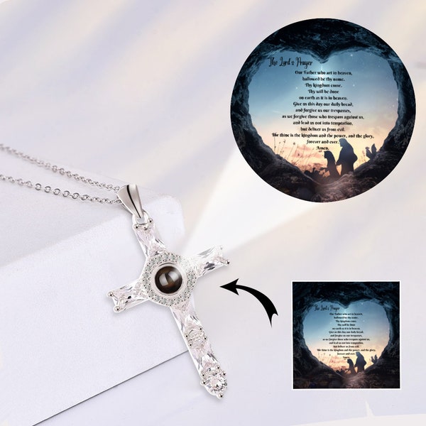 Cross With Lords Prayer Inside Etsy