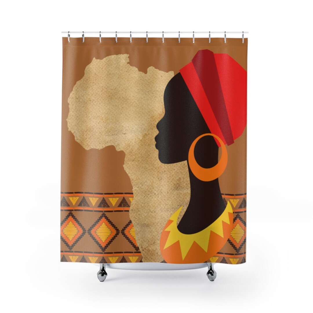 African Woman Shower Curtains African Print Etsy
