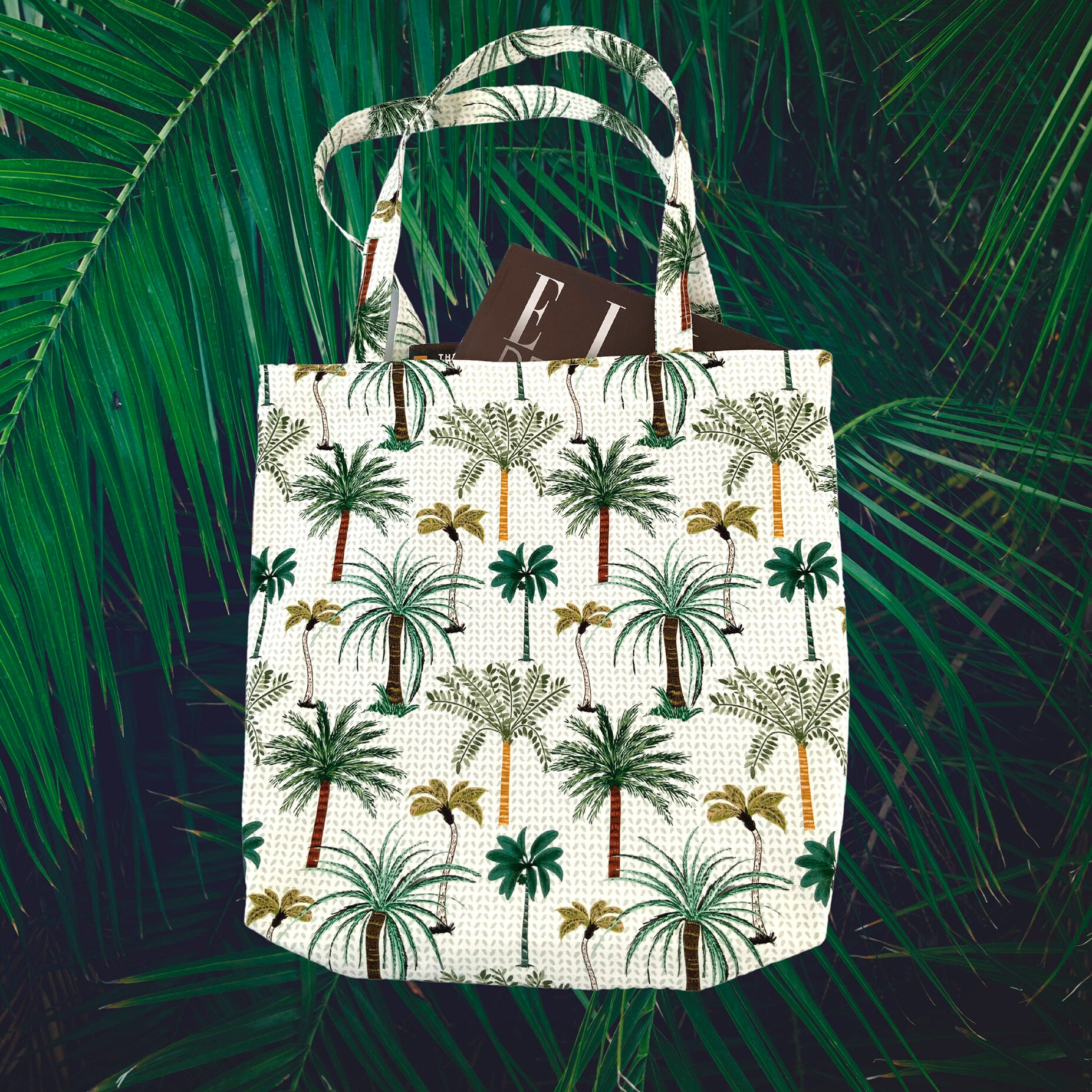 Tropical Tote bag Palm Trees Tote bag Holiday beach bag Etsy
