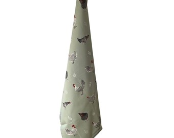 Cotton Tea Towel Chickens, Country Kitchen chickens Tea Towel, Hens Kitchen Towel, Sage green Tea towel for chicken keeper, Hen lover gift
