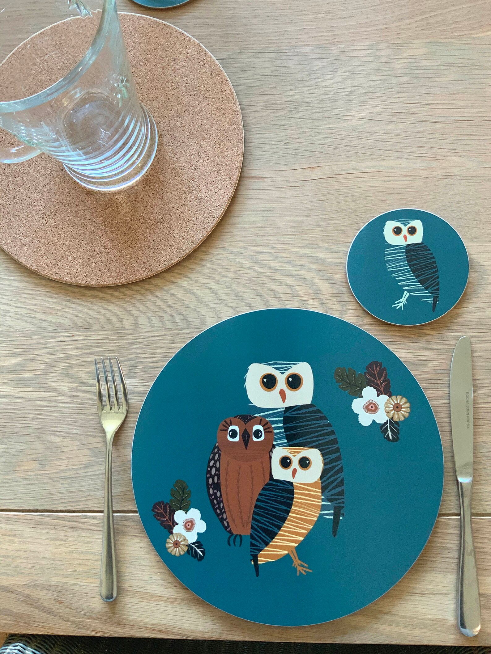 Mid Century Style Owl Placemats Owl Gifts Bird Lover Gift Etsy