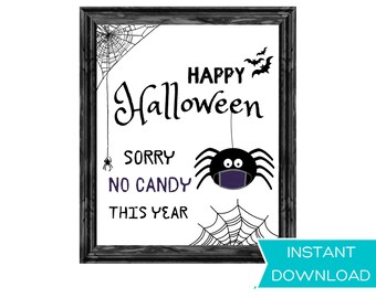 No Candy Halloween Sign - Etsy