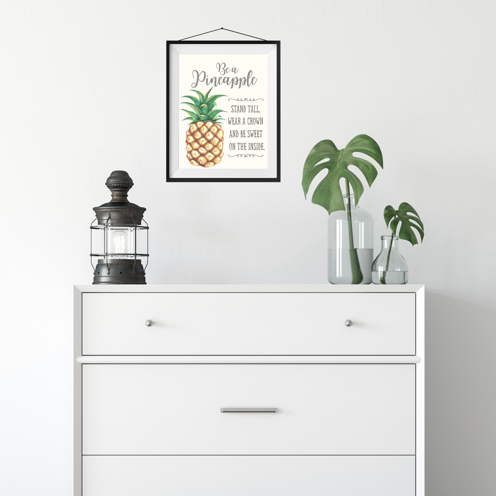 Be A Pineapple Printable Wall Decor Inspirational Wall Art - Etsy