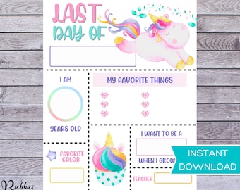 Back to school sign, Last day of school sign, Instant download - Printable