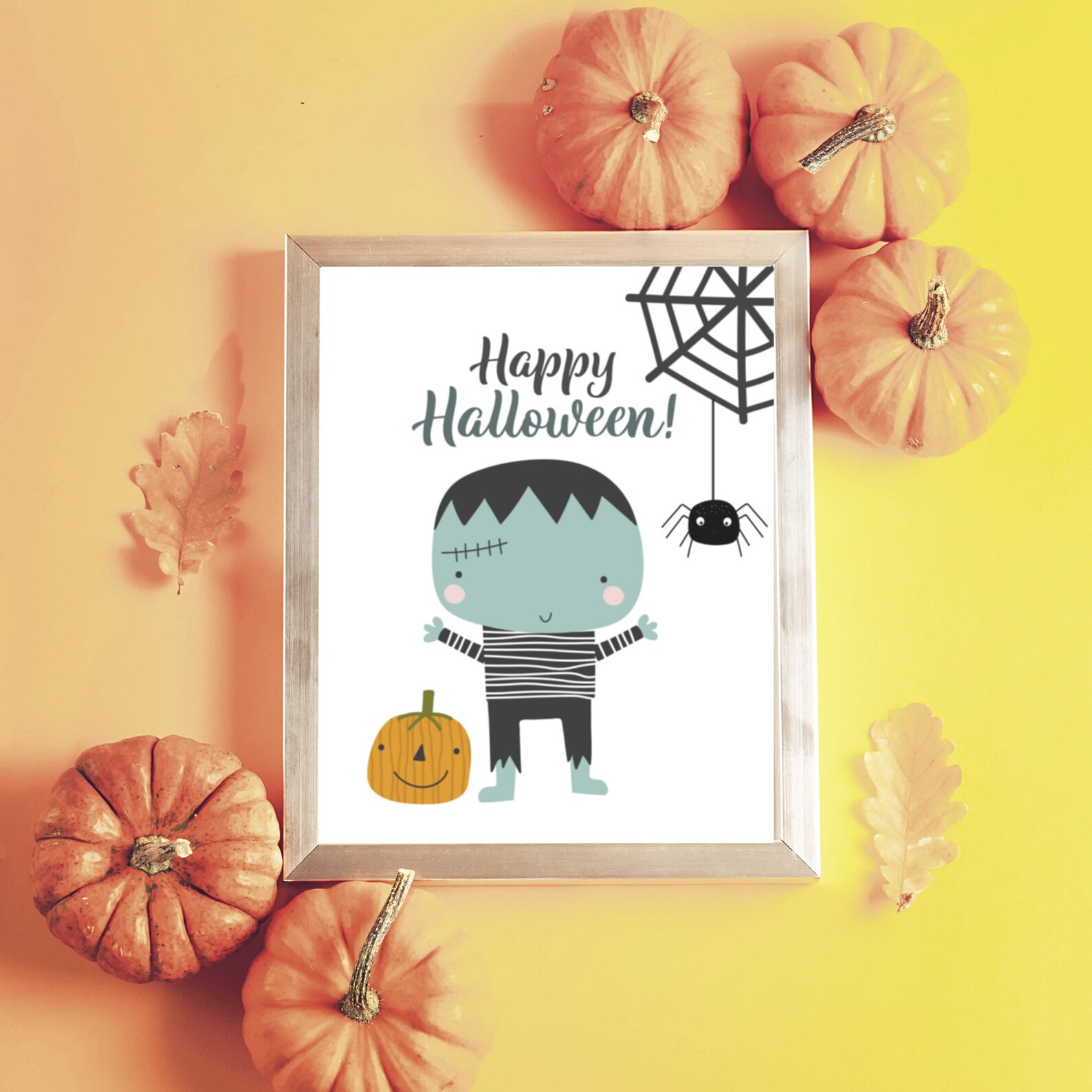 Cute Halloween sign Halloween printable Happy Halloween Wall | Etsy