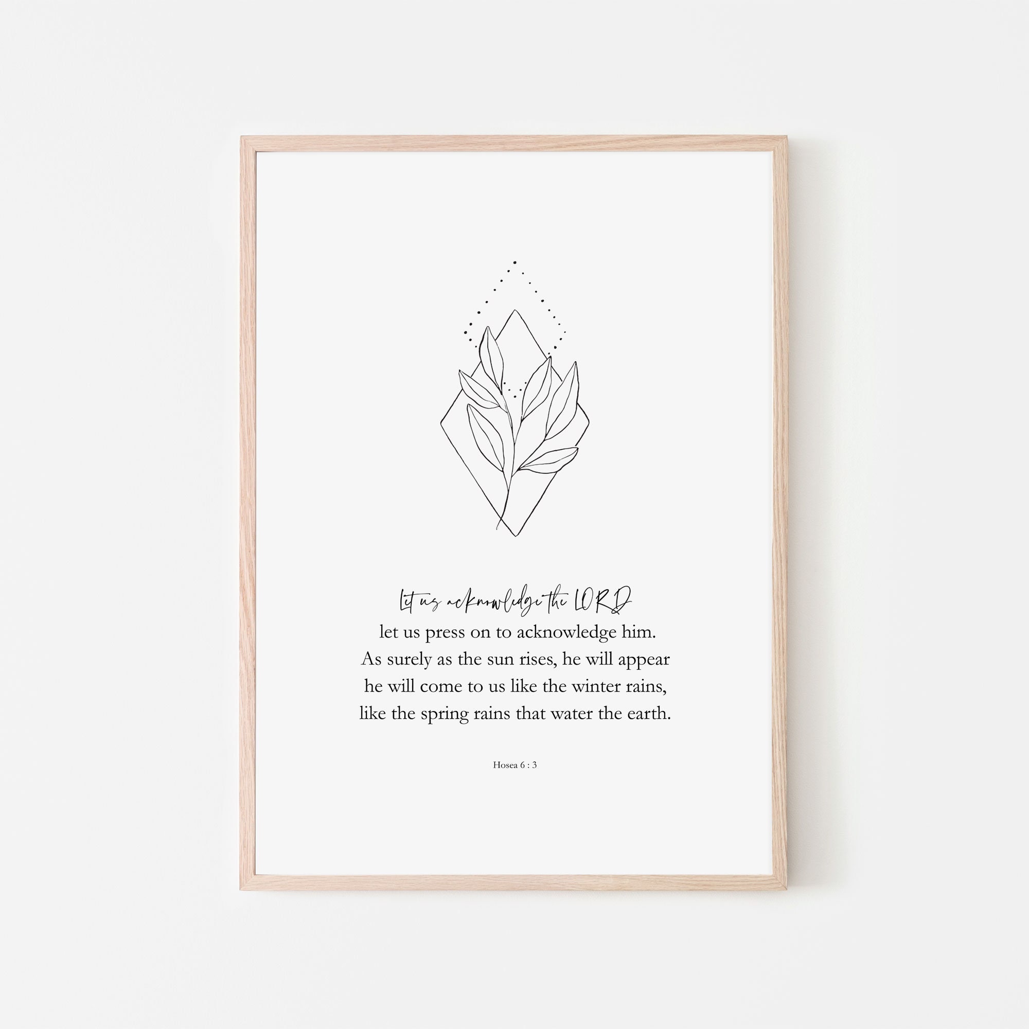 Hosea 63 NIV Bible Verse Wall Art / Christian Wall Decor / Etsy España