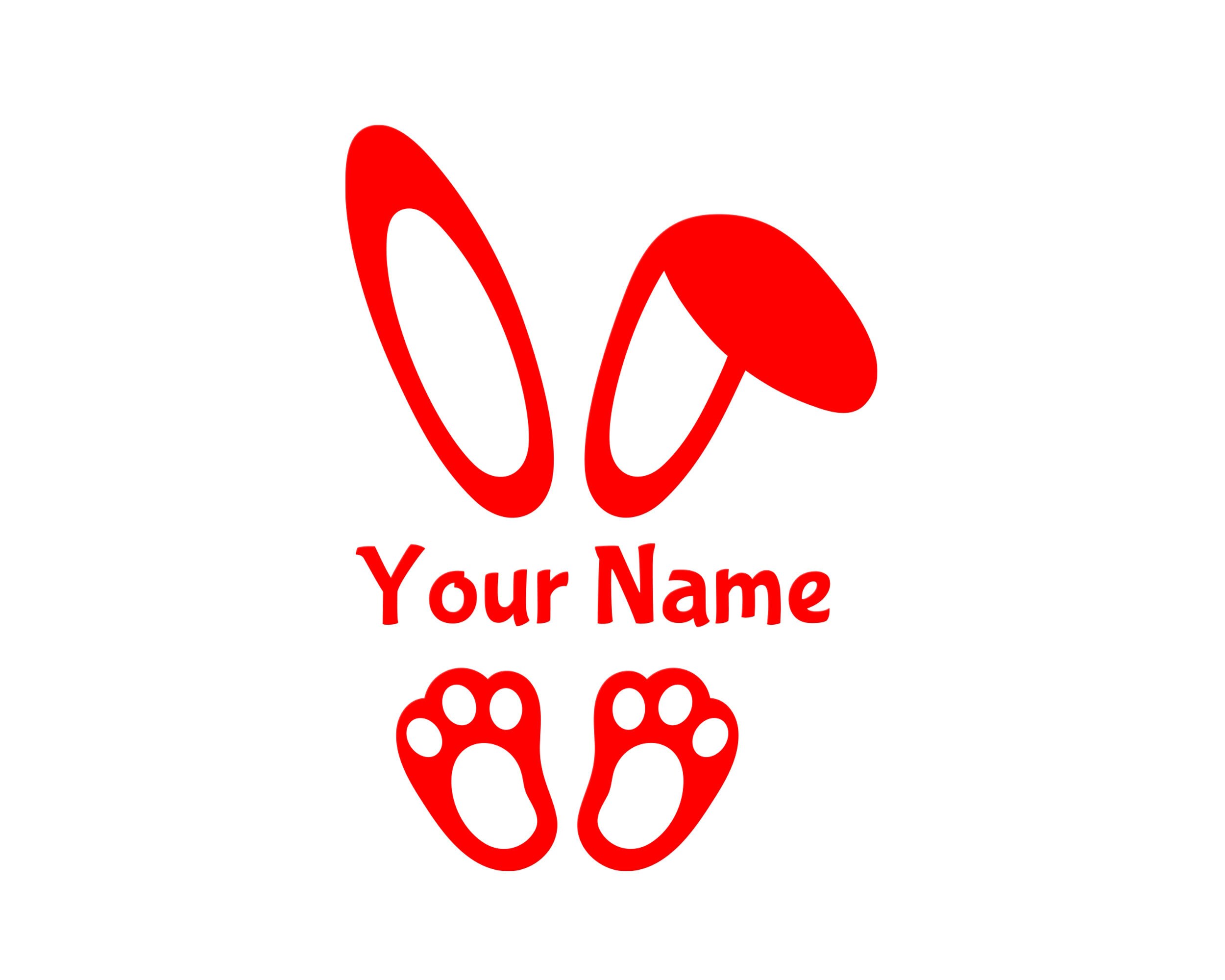 Personalised Easter Bunny Vinyl Decal Sticker Easter Gift Etsy