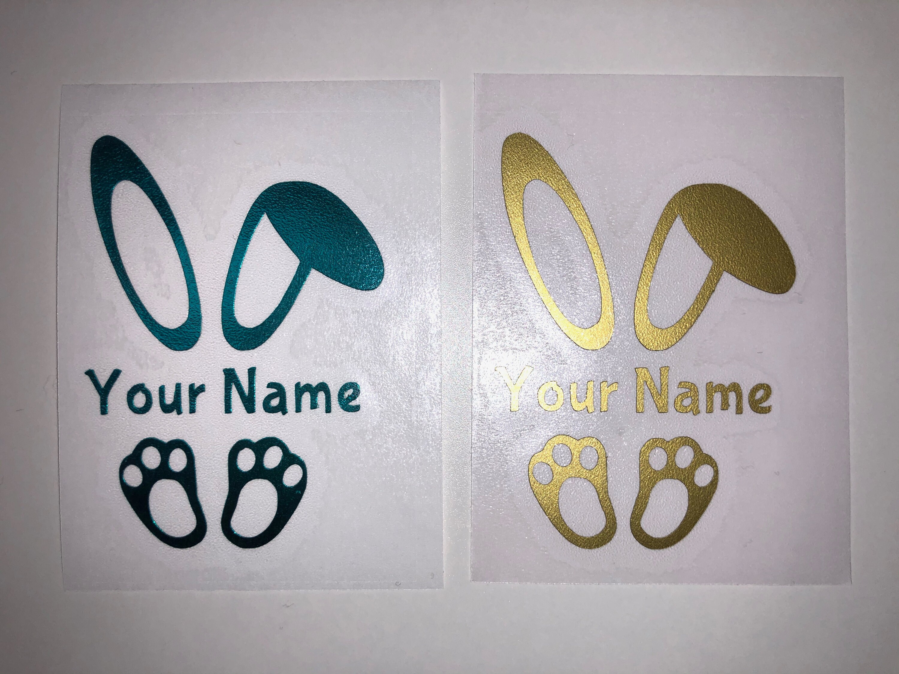Personalised Easter bunny vinyl decal sticker Happy Easter Etsy