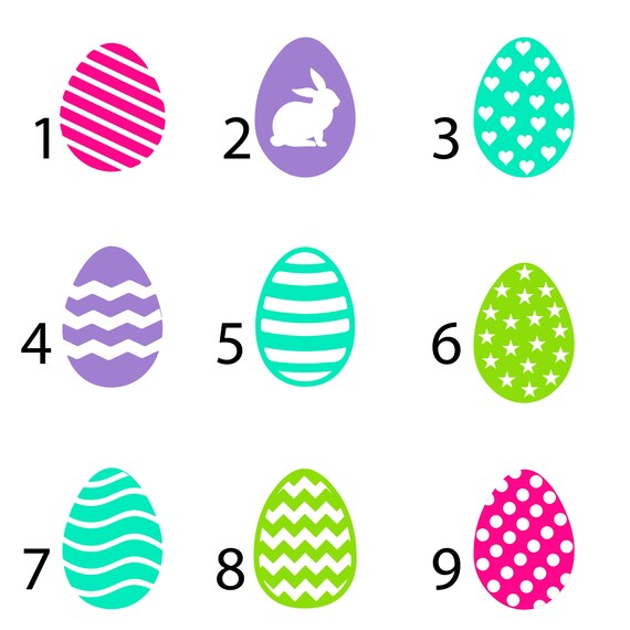 Easter Egg Stickers x12 Vinyl Easter Egg Stickers Crate Etsy