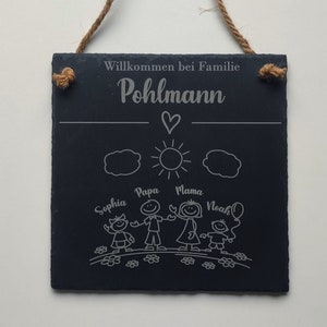 SALE % Slate front door sign personalized House sign family made of slate Door sign bell sign natural stone