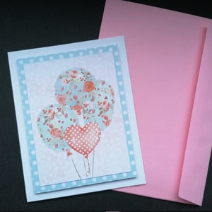 Tarjeta de felicitación + sobre, cumpleaños, Freunfschaft, tarjeta de día de San Valentín, hecho a mano, papel de diseñador