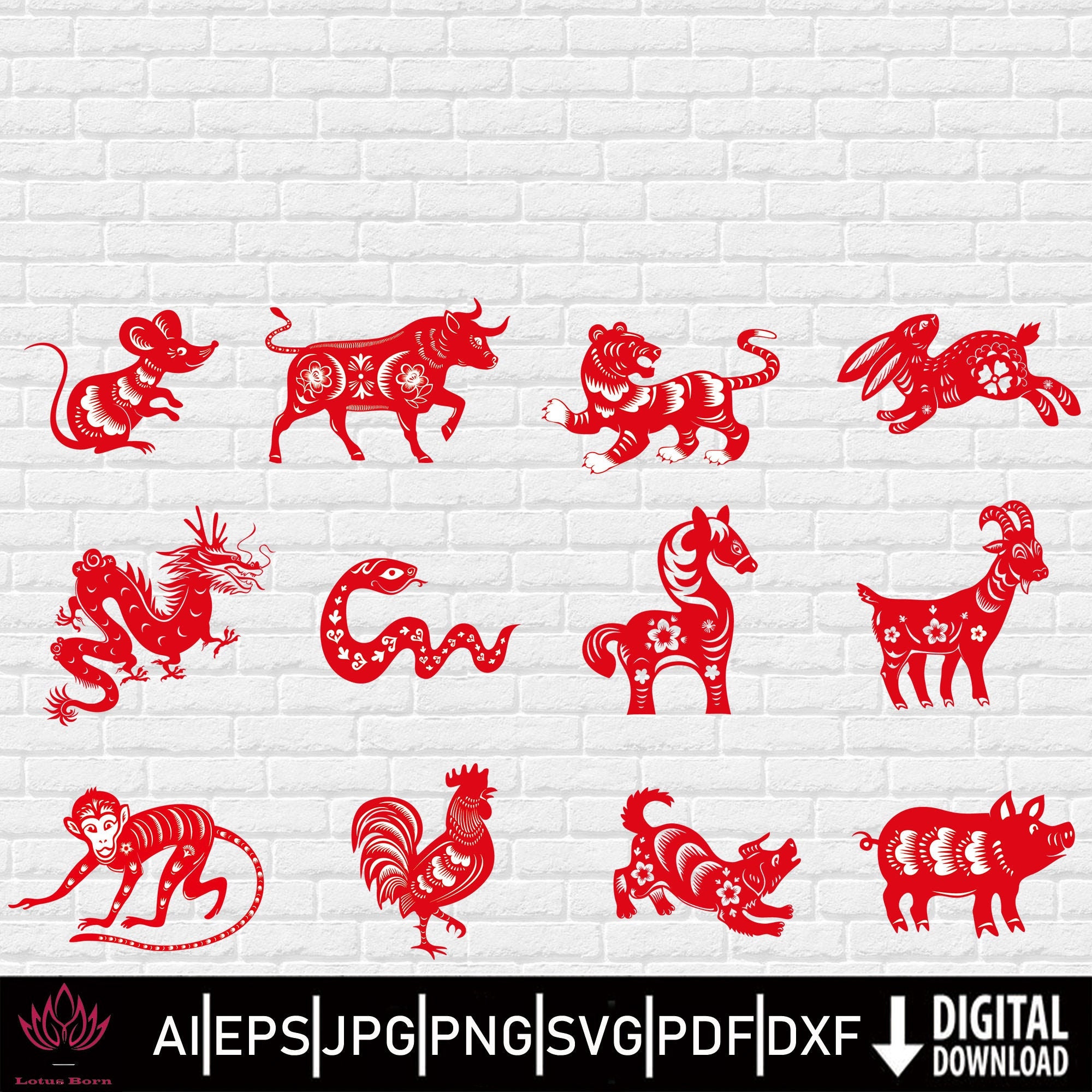 Chinese ox tattoo - Etsy México, image size:2000x2000