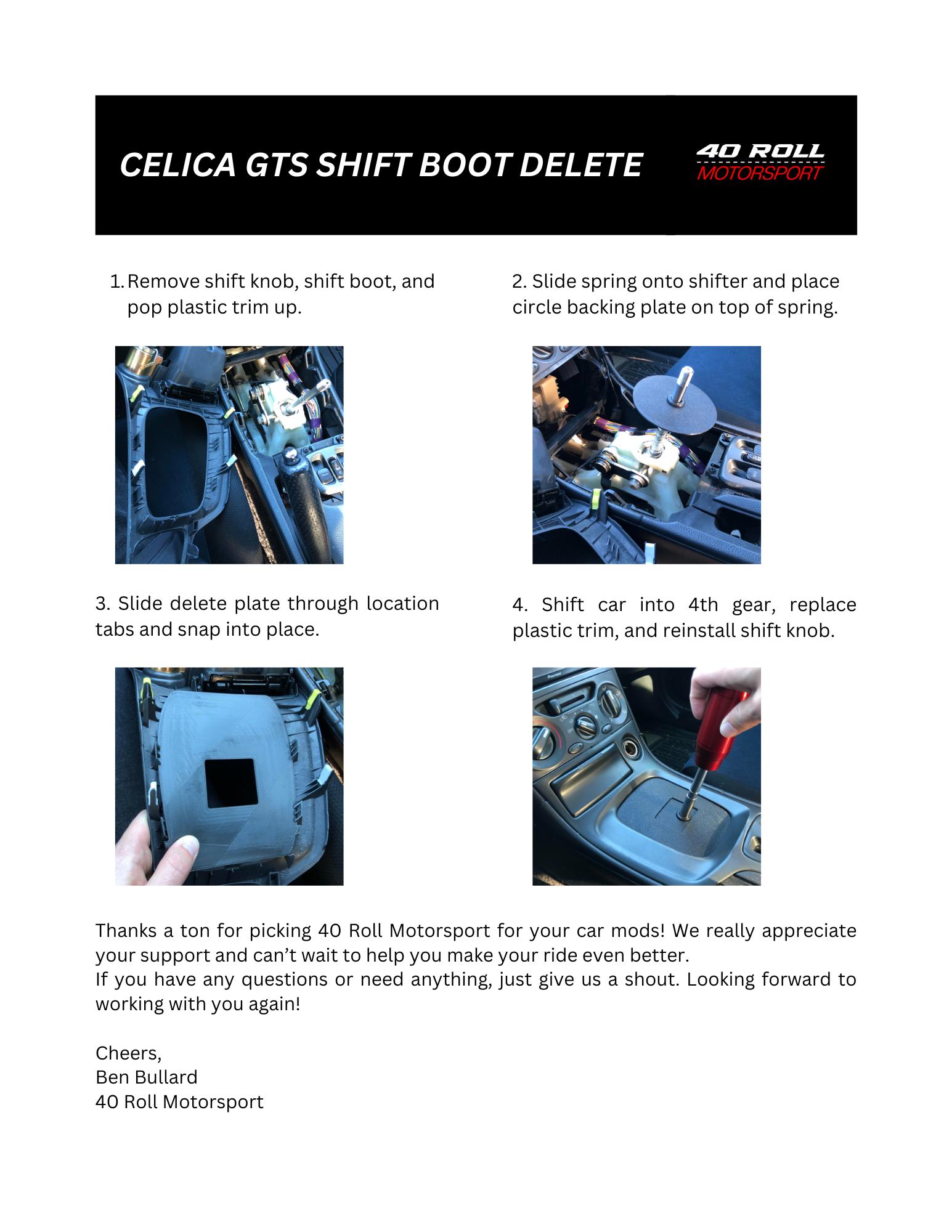 7th Gen Toyota Celica GT/GTS Shift Boot Delete **STL** - Etsy