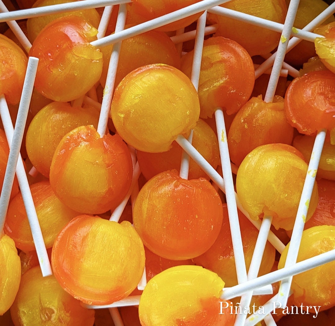 Dobsons ORANGE & LEMON Mega LOLLIES Sweet Shop Vegetarian Candy Etsy UK