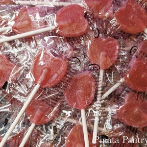 CHERRY HEART LOLLIES Sweet Shop Vegetarian Candy Wedding Valentines