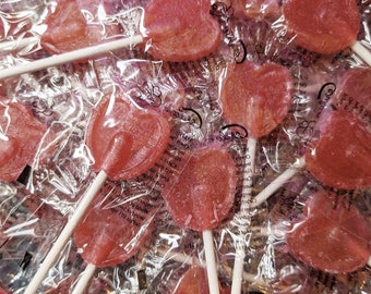 CHERRY HEART LOLLIES Sweet Shop Vegetarian Candy Wedding Valentines
