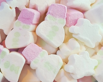 SNOWMAN & SNOWFLAKES MALLOWS Pick N Mix Festive Christmas Marshmallows Sweets