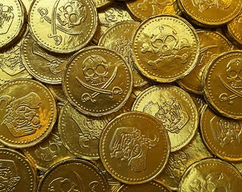 Milk Chocolate PIRATE GOLD COINS Pick & Mix Treasure Skull Candy Sweets