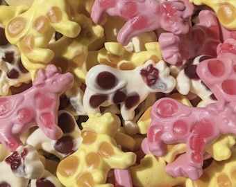 GUMMY FOAM COWS Pick & Mix Fruit Candy Sweets Animals Kids Party