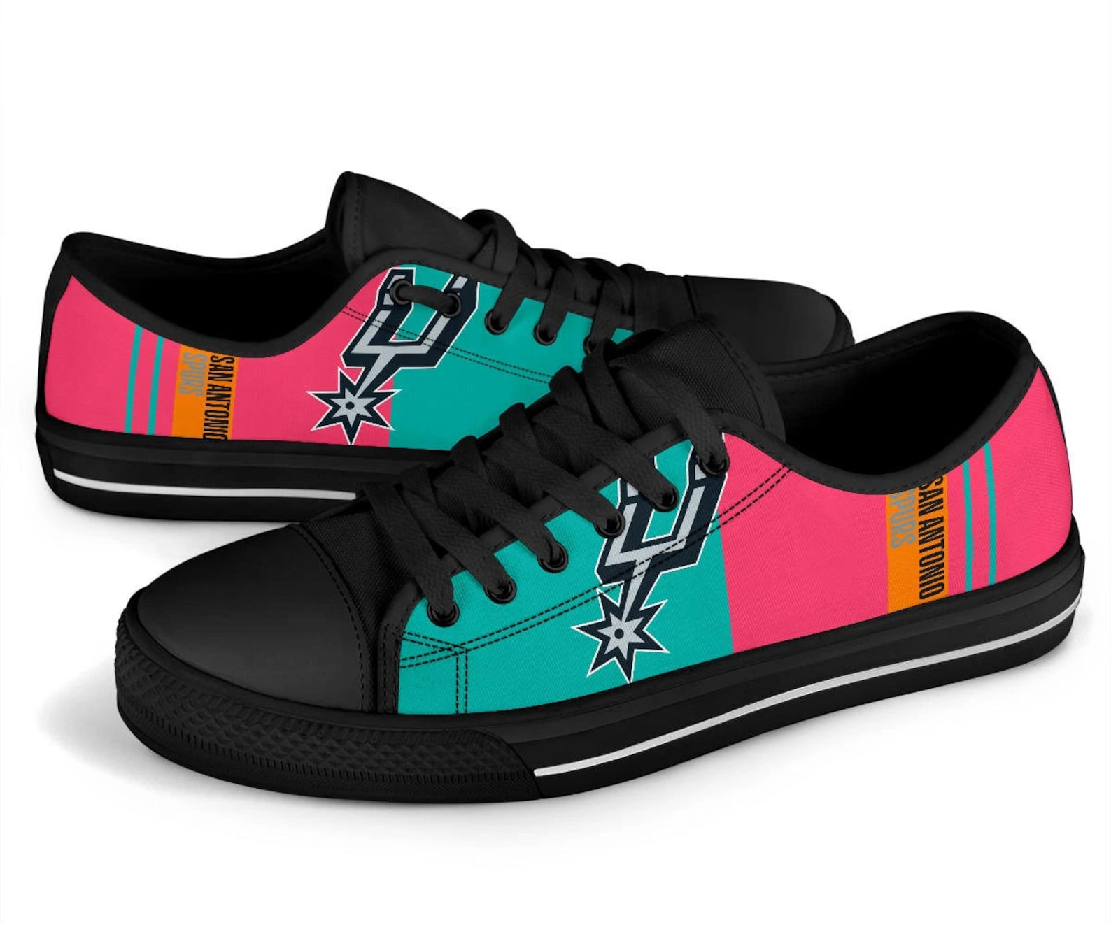 San Antonio Spurs Custom Lowtops Spurs Logo Casual Lowtops Etsy