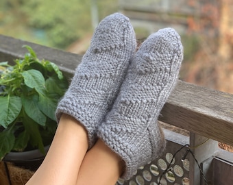 Hand Made- Knitted Socks - Wool Socks - Alpaca Socks - Warm Socks - Christmas Socks - Gift for Her - Gift For Him