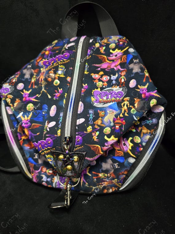 Charming Black and Multicolor Backpack Embroidered Backpack Purse Bag Black with Colorful Flowers  main image 3