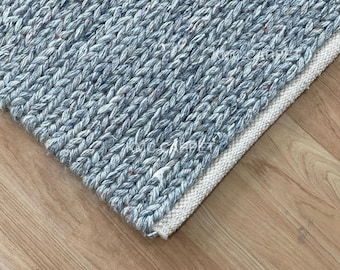 Handwoven Chunky Braided Wool Rug – Natural & Timeless Texture Made to Order Oversize Hand Woven