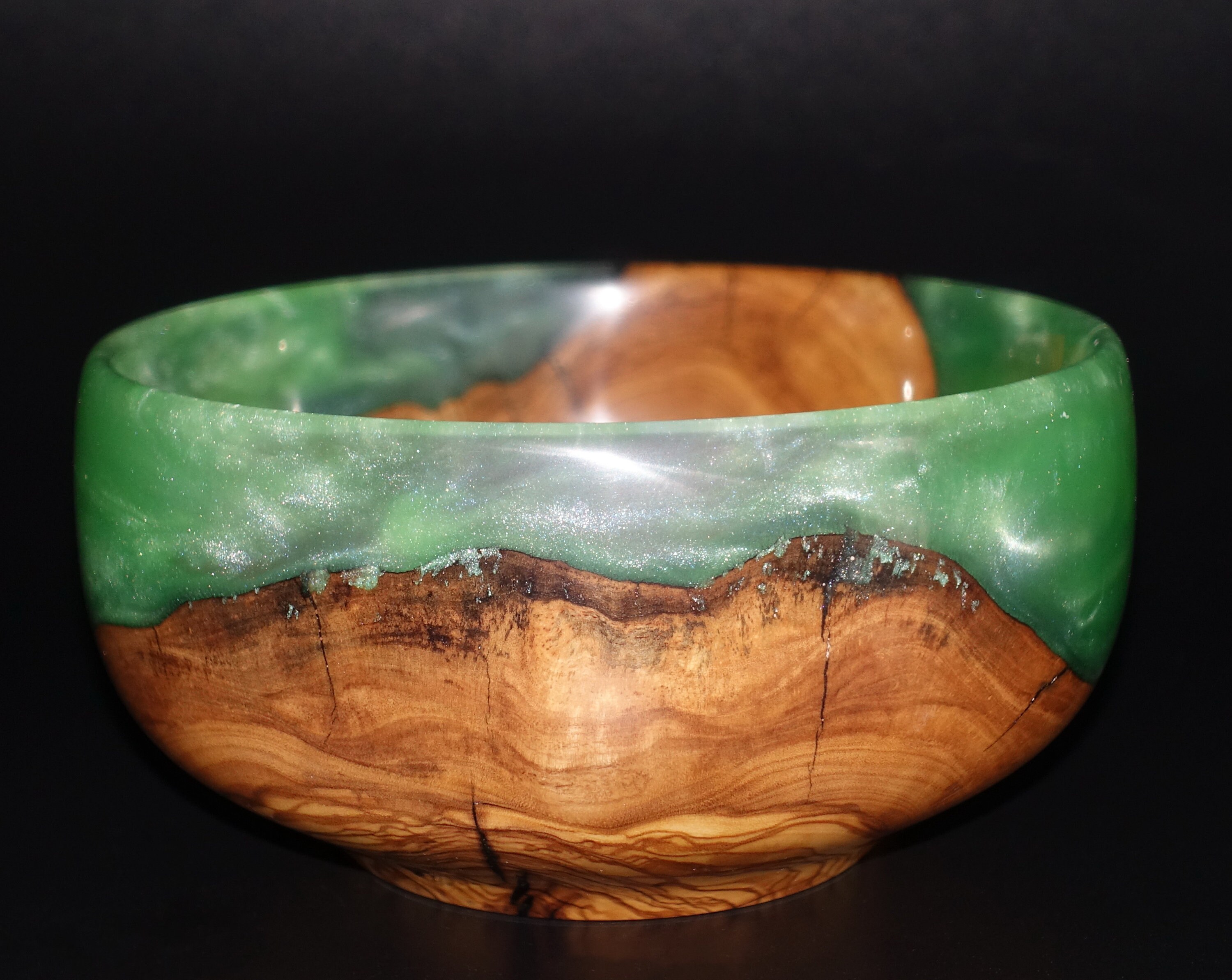 Bowl With Epoxy Resin Color of Young Grass Etsy UK