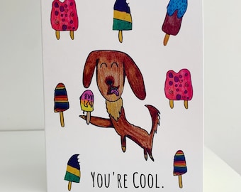 You're Cool! The Puppy Popsicles card!