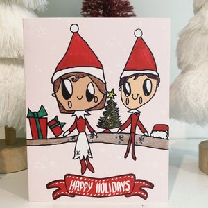 Happy Holidays Elf Christmas Card