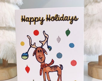 Happy Holidays Festive Reindeer