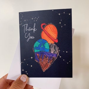 ¡El espacio es dulce, y tú también! Tarjeta de agradecimiento