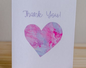 Marble Heart Thank You Card